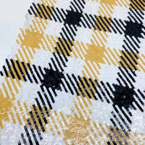 Polyester Knitting Metallic Sequin Mesh Embroidered Fabric
